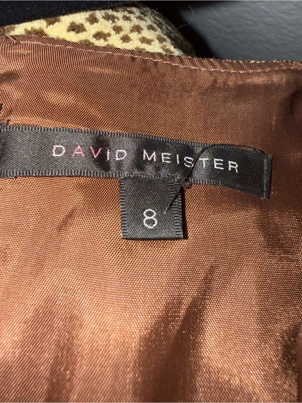 David Meister Brown Tweed Belted Sheath Dress - Made in USA - Picture 3 of 6
